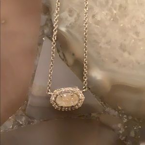 Silver Chelsea iridescent drusy necklace